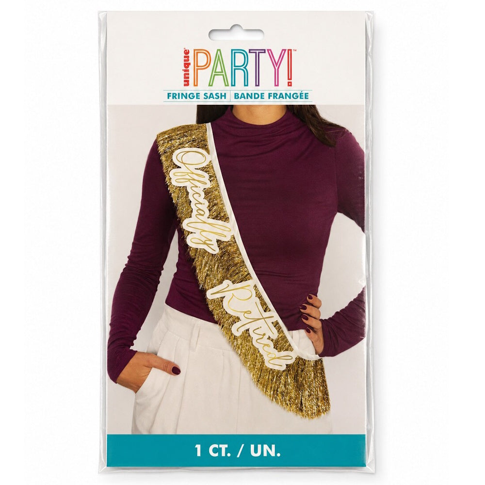 Officially Retired Gold Fringe Sash