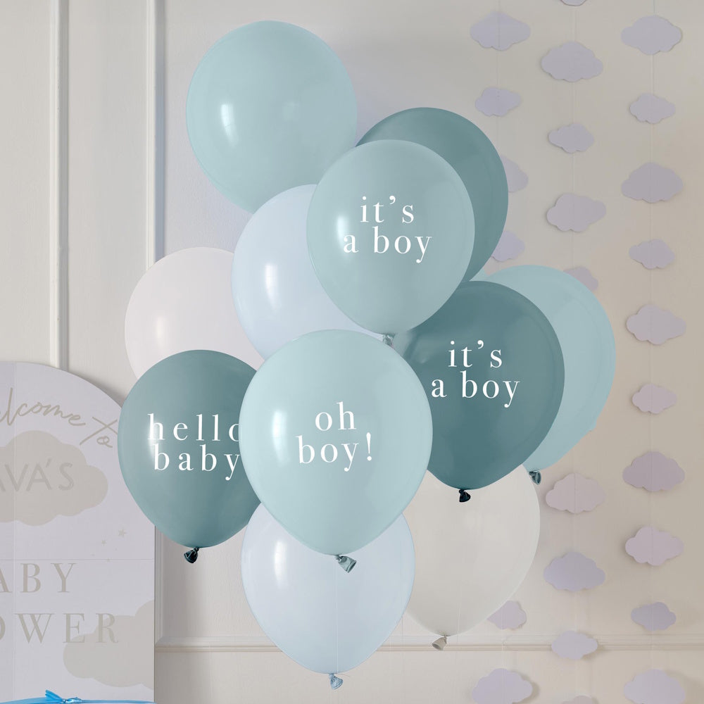 Oh Boy Baby Shower Balloon Bundle 11pk