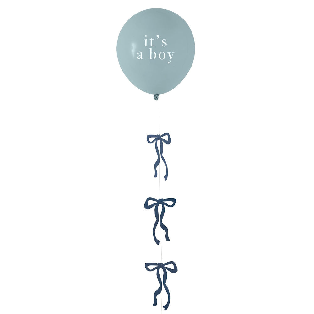 Oh Boy Baby Shower Balloon with Bow Tail