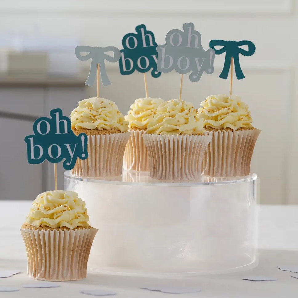 Oh Boy Baby Shower Cupcake Toppers 12pk