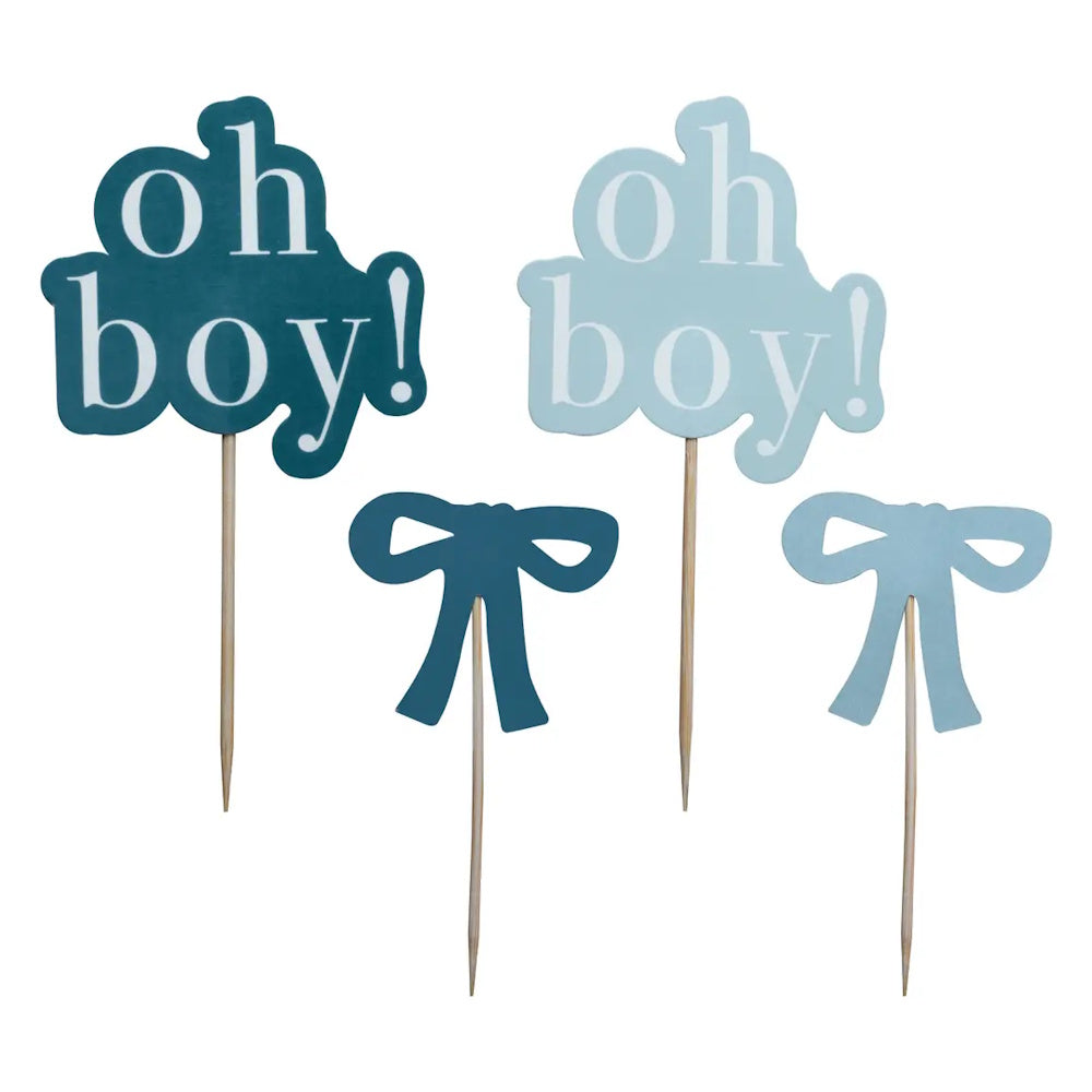 Oh Boy Baby Shower Cupcake Toppers 12pk