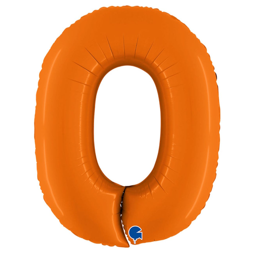 Giant Orange Number Foil Balloon - 0