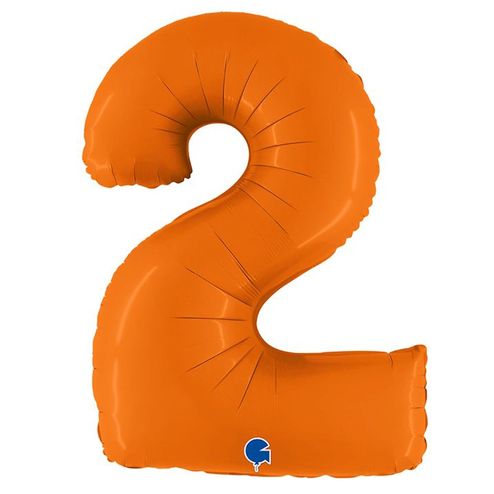 Giant Orange Number Foil Balloon - 2