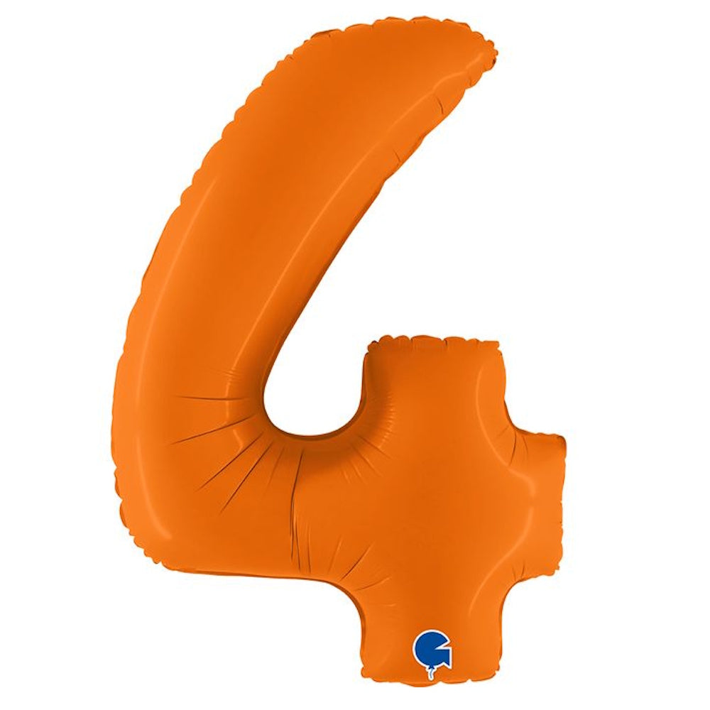 Giant Orange Number Foil Balloon - 4