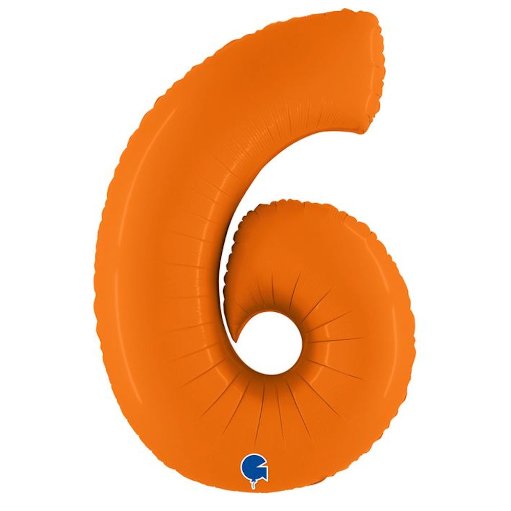 Giant Orange Number Foil Balloon - 6