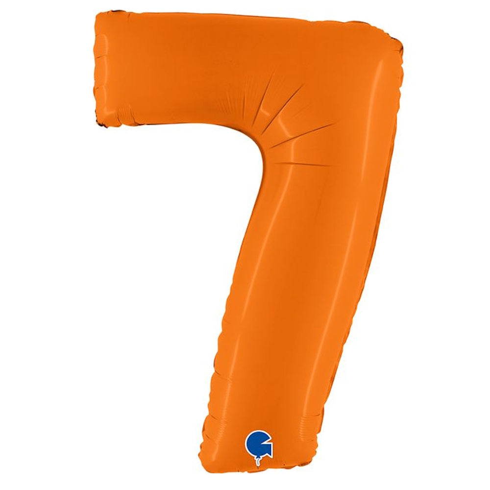 Giant Orange Number Foil Balloon - 7