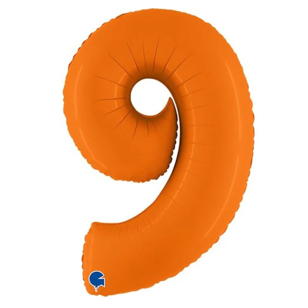 Giant Orange Number Foil Balloon - 9