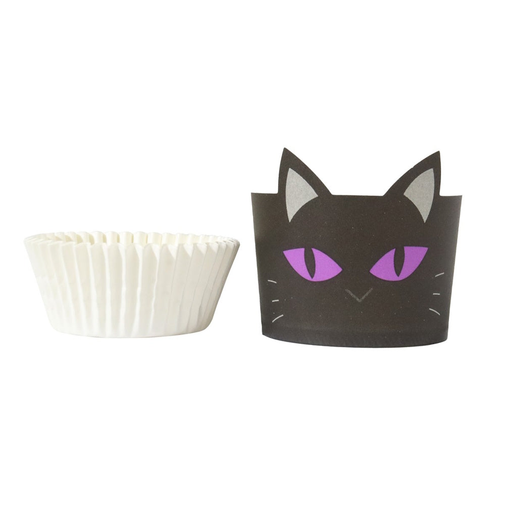 PME Baking Cups with Cases 12pk - Black Cat