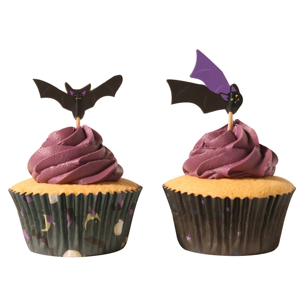 PME Halloween Cupcake Cases & Topper Set - Bats