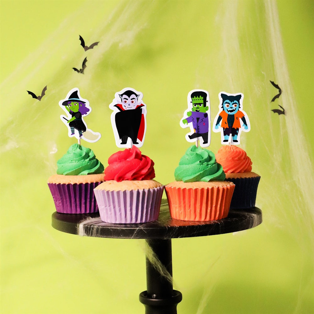PME Halloween Cupcake Toppers - Spooky Characters 24pk