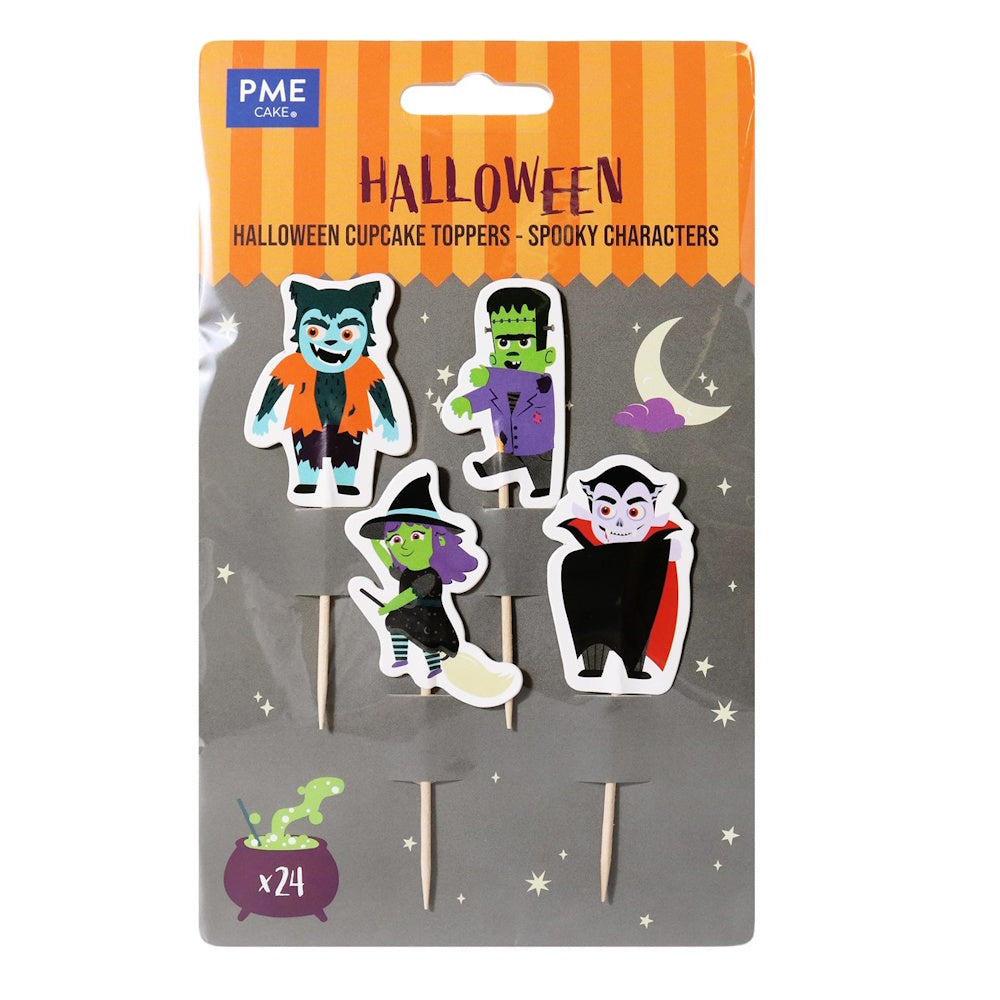PME Halloween Cupcake Toppers - Spooky Characters 24pk