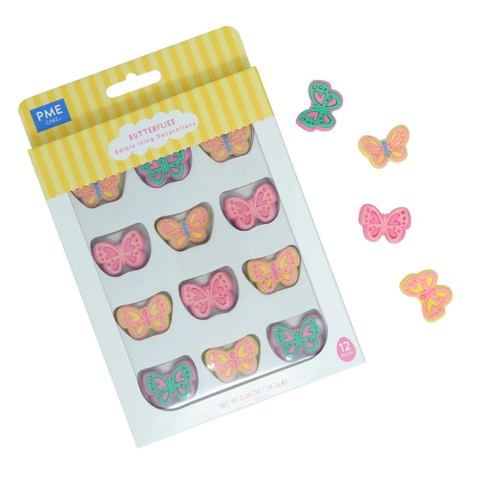PME Edible Sugar Decorations - Butterflies 12pk
