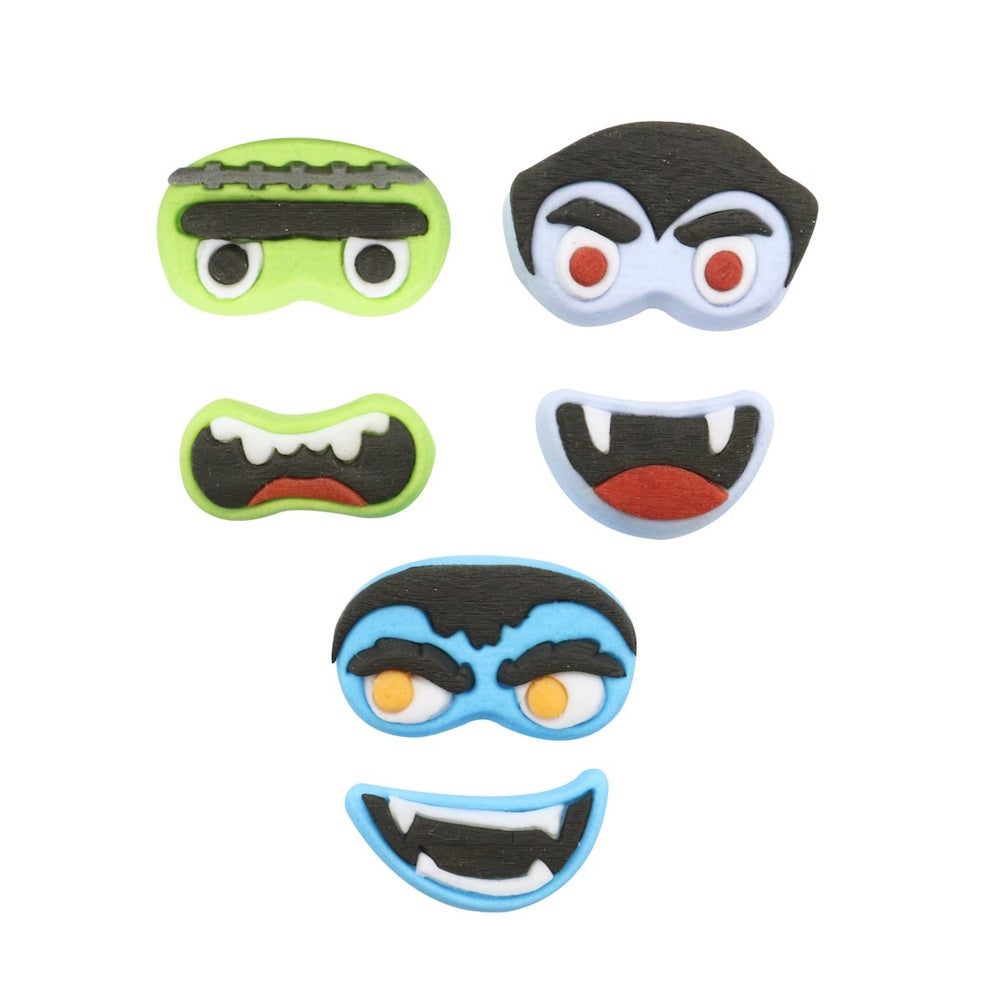 PME Edible Sugar Decorations - Monster Faces 12pk