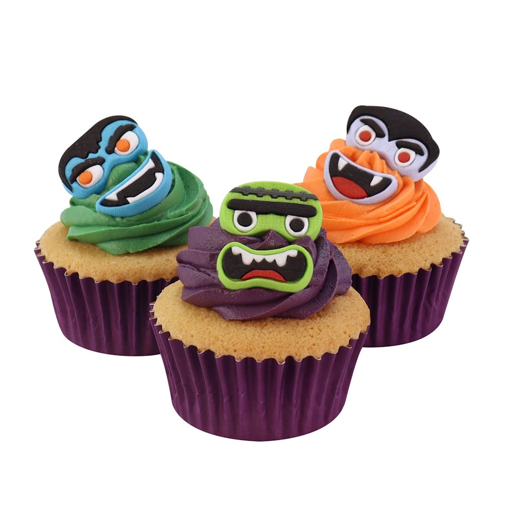 PME Edible Sugar Decorations - Monster Faces 12pk