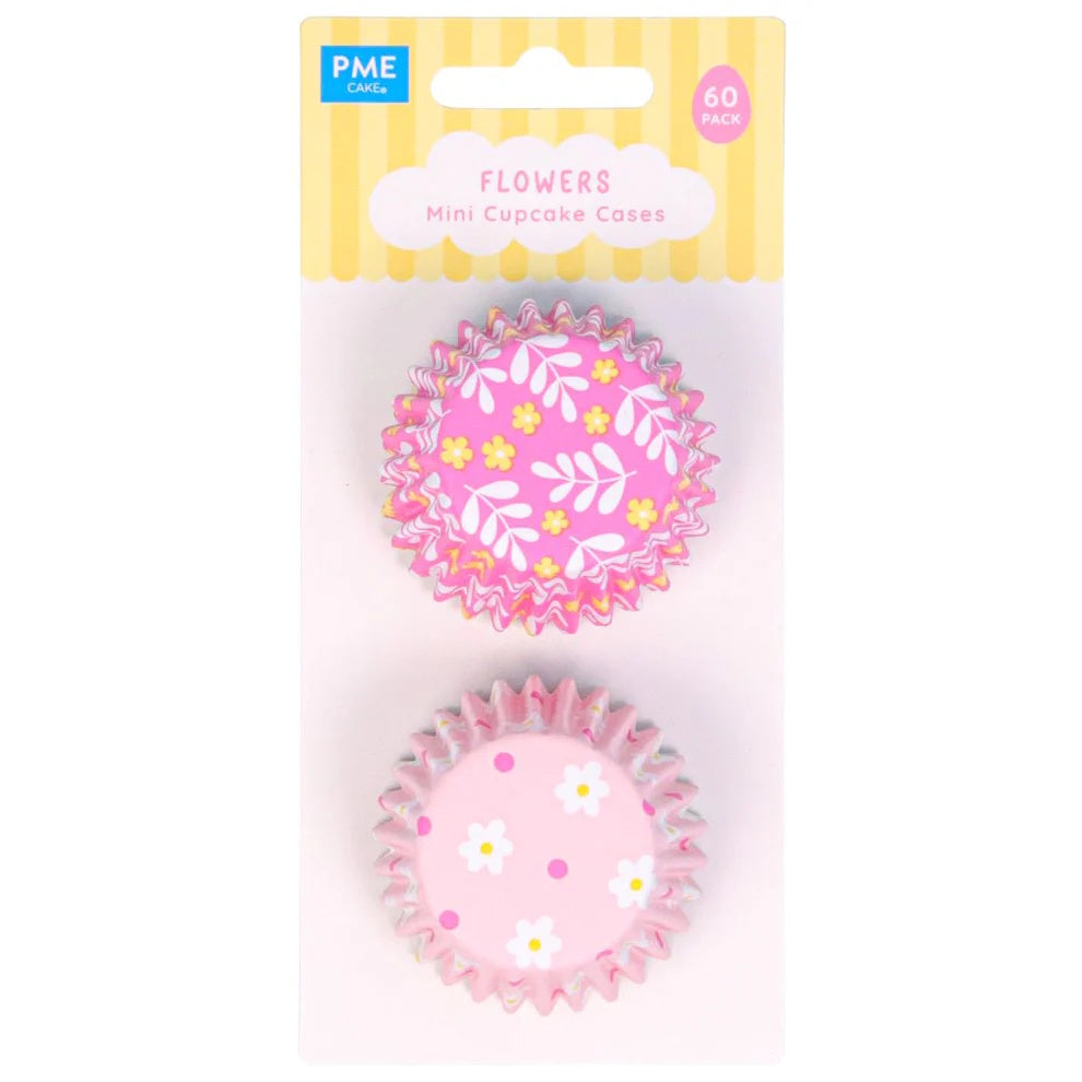 PME Foil-lined Mini Cupcake Cases - Flowers 60pk
