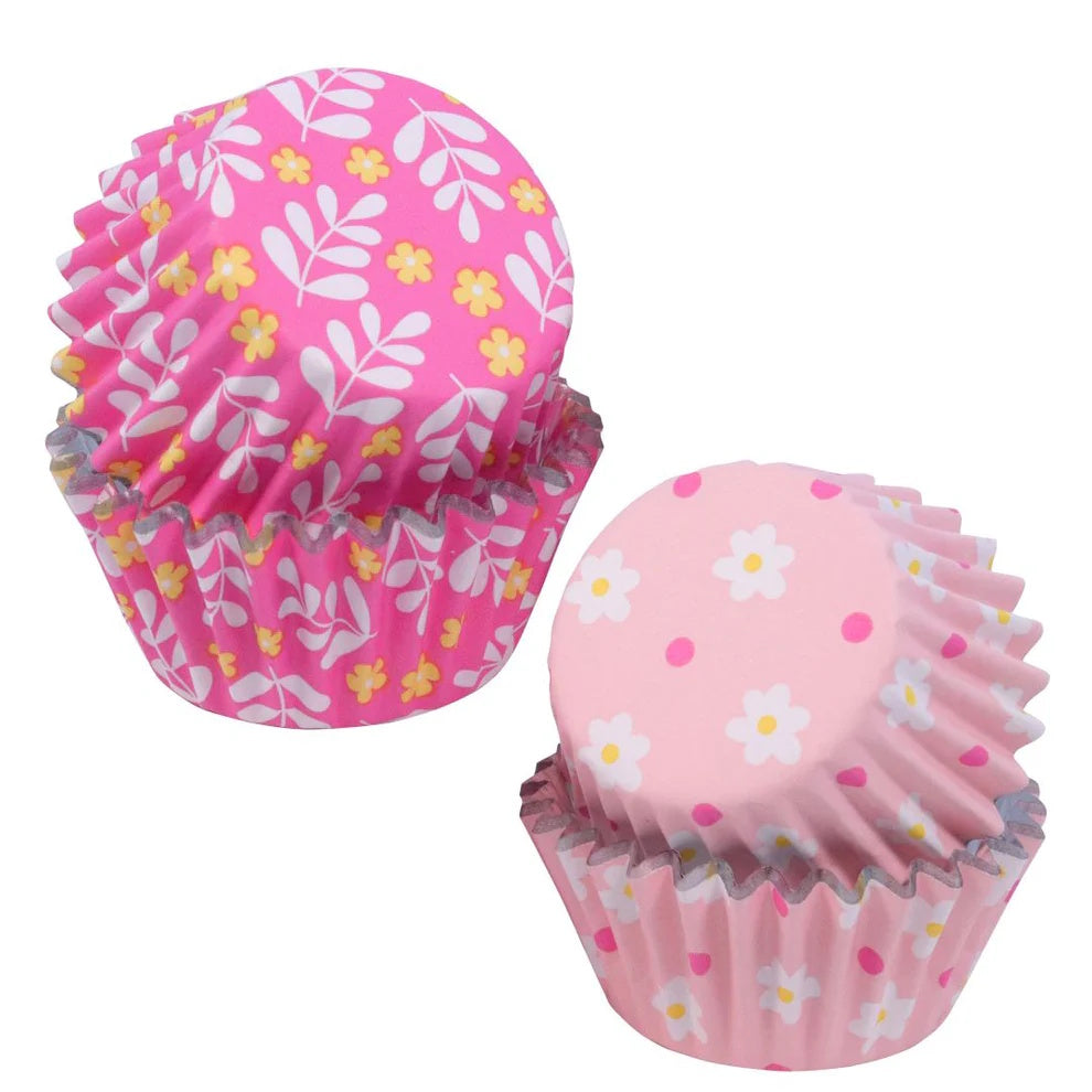 PME Foil-lined Mini Cupcake Cases - Flowers 60pk