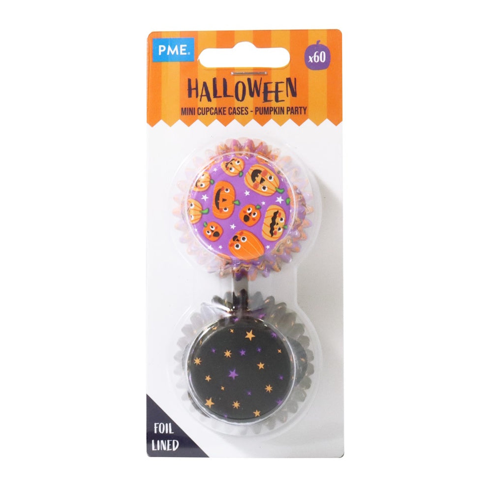 PME Foil-lined Mini Cupcake Cases - Pumpkin Party 60pk