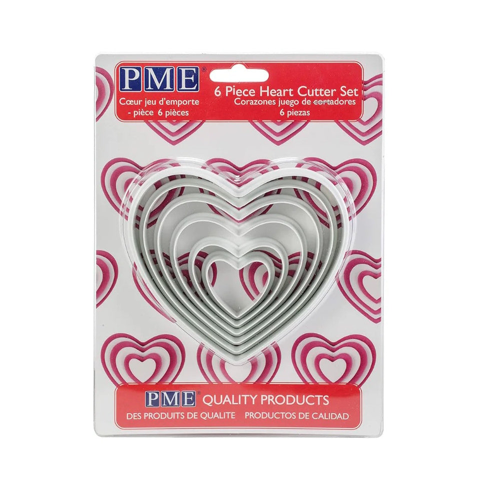 PME Heart Cutters 6pce Set