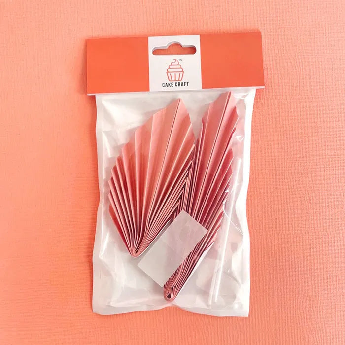 Deco Paper Fan Cake Toppers Set of 2 - Blush Pink