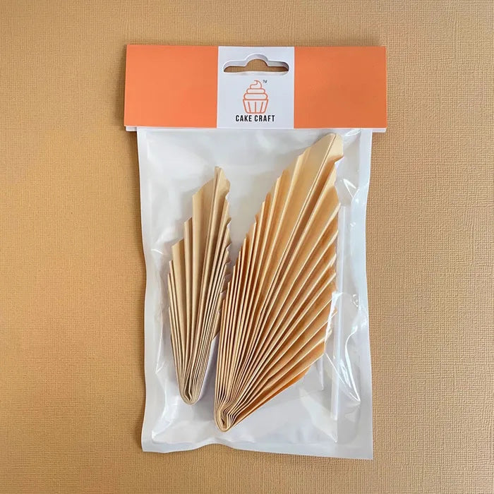 Deco Paper Fan Cake Toppers Set of 2 - Cream