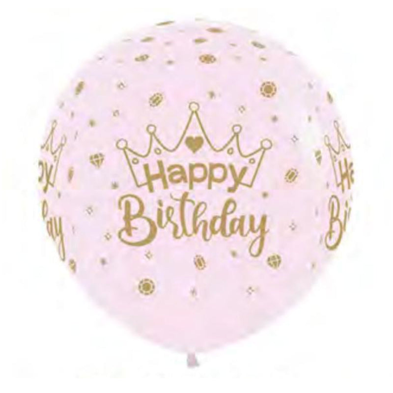 Pastel Pink Crowns 60cm Balloon