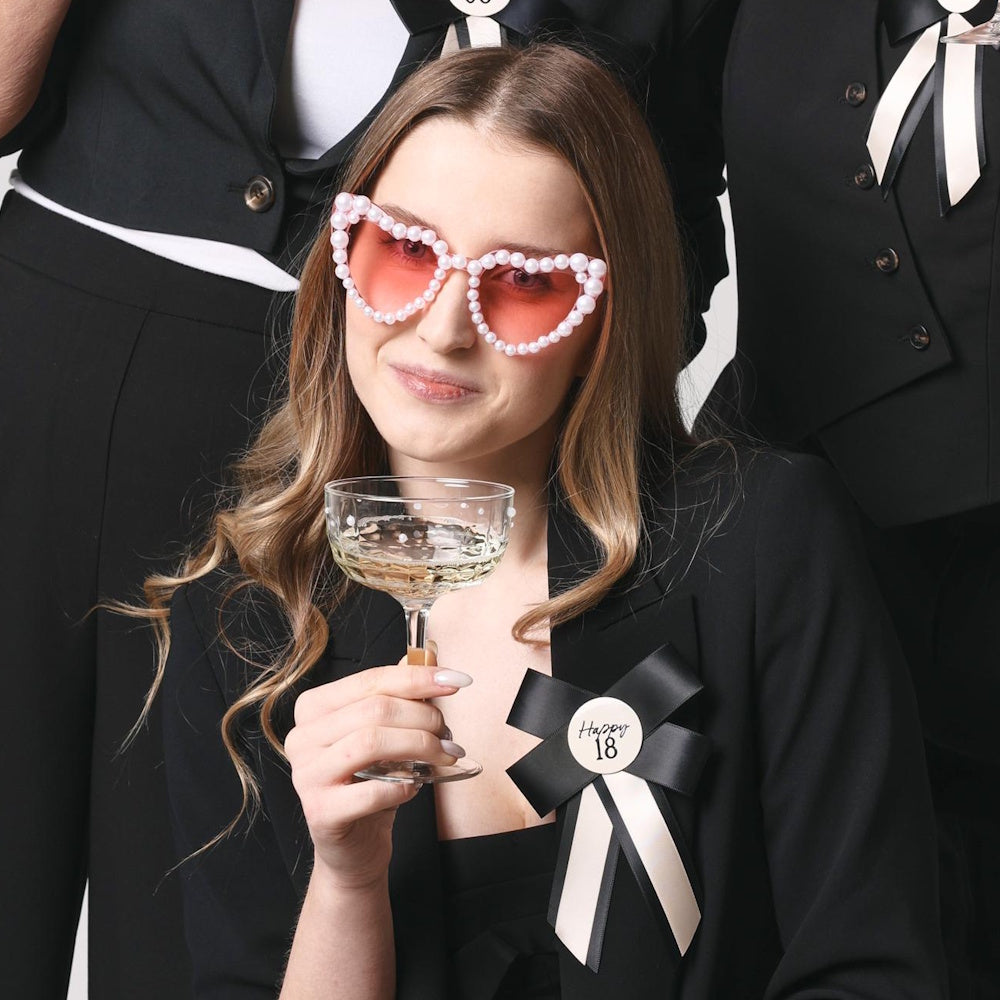 Pearl Heart-Shaped Glasses