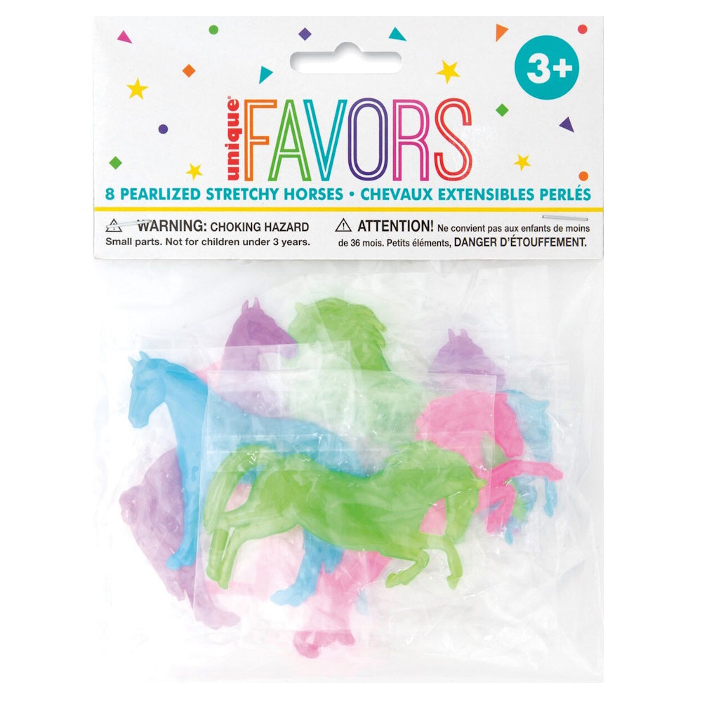 Pearlised Stretchy Horses 8pk