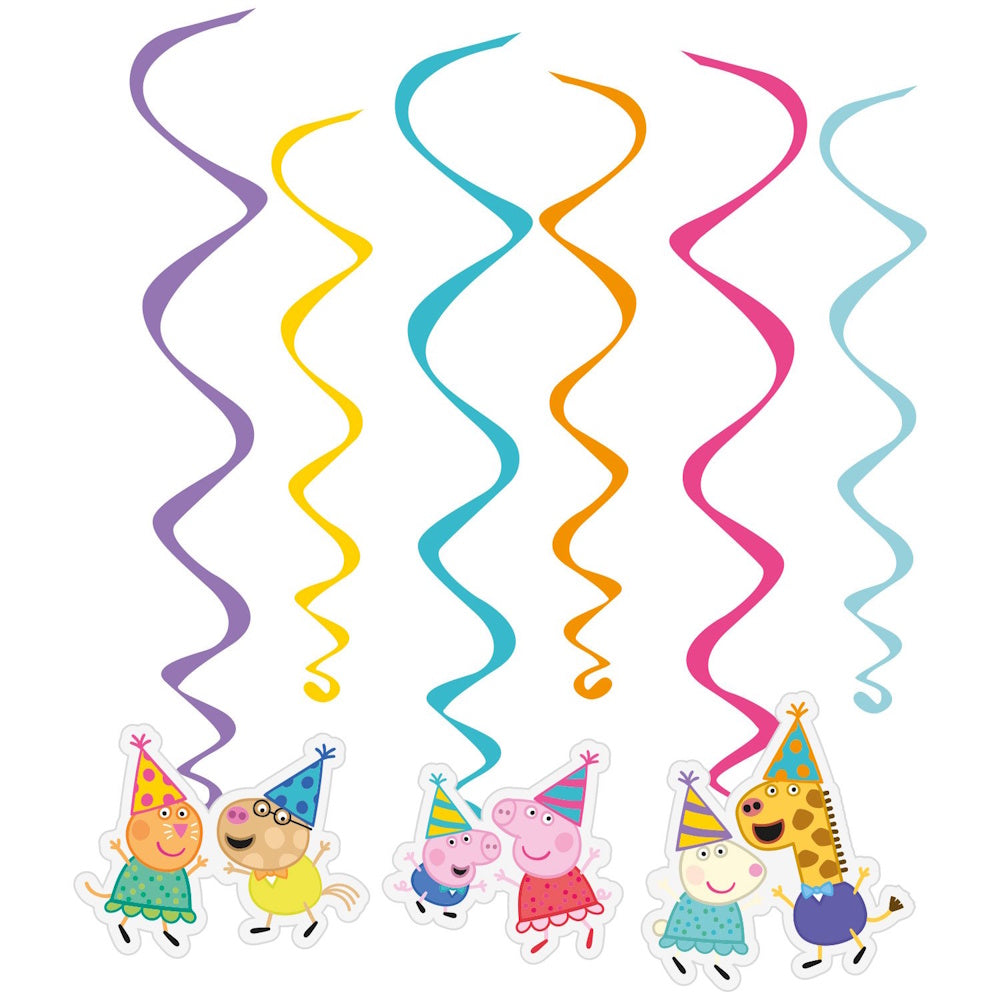 Peppa Pig Hanging Swirl Decorations