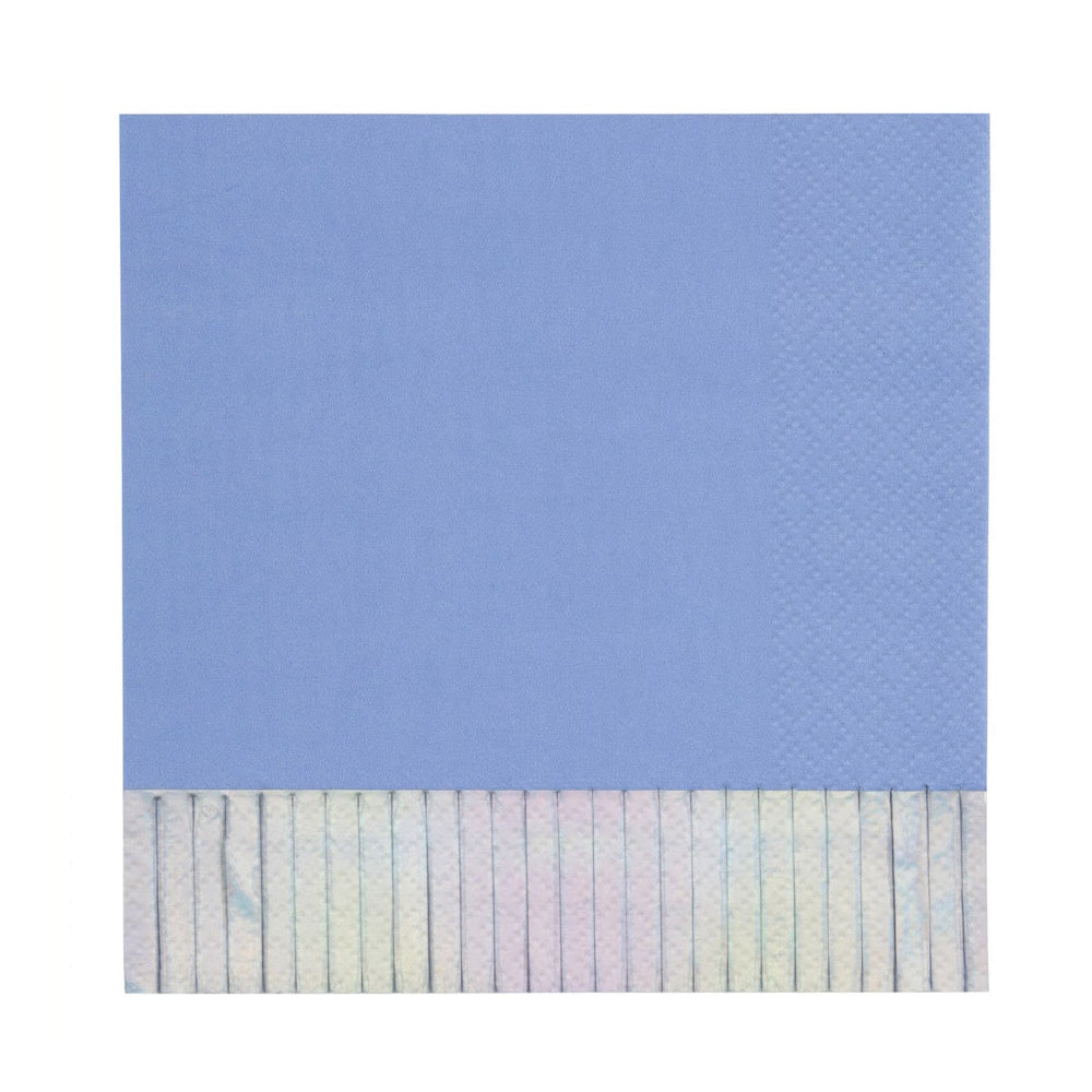 Periwinkle Iridescent Fringed Lunch Napkins 16pk