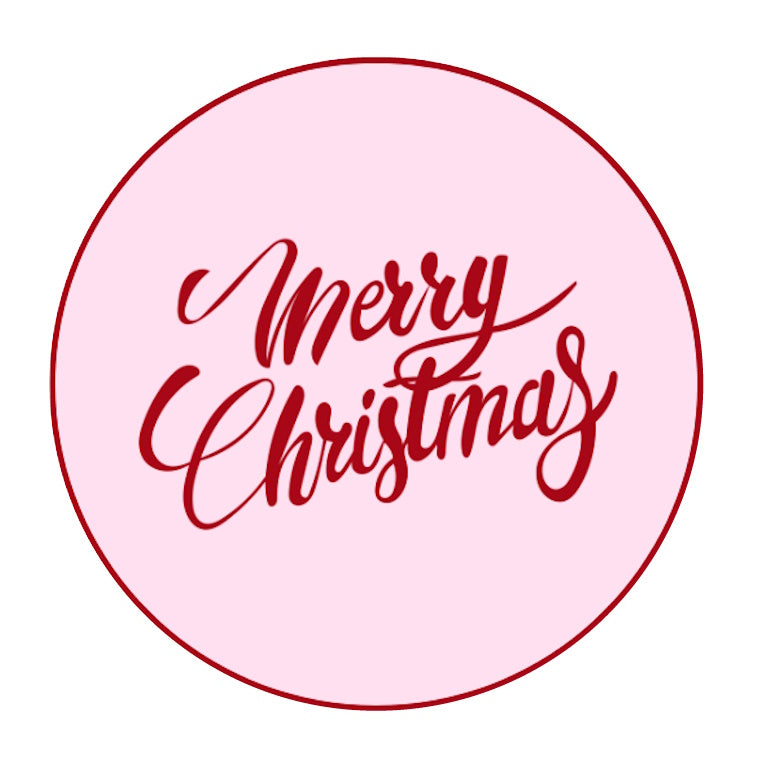 Edible Icing Image - Pink Simple Christmas Round