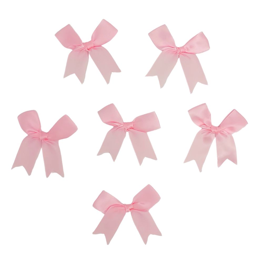 Pink Satin Bows 6pk