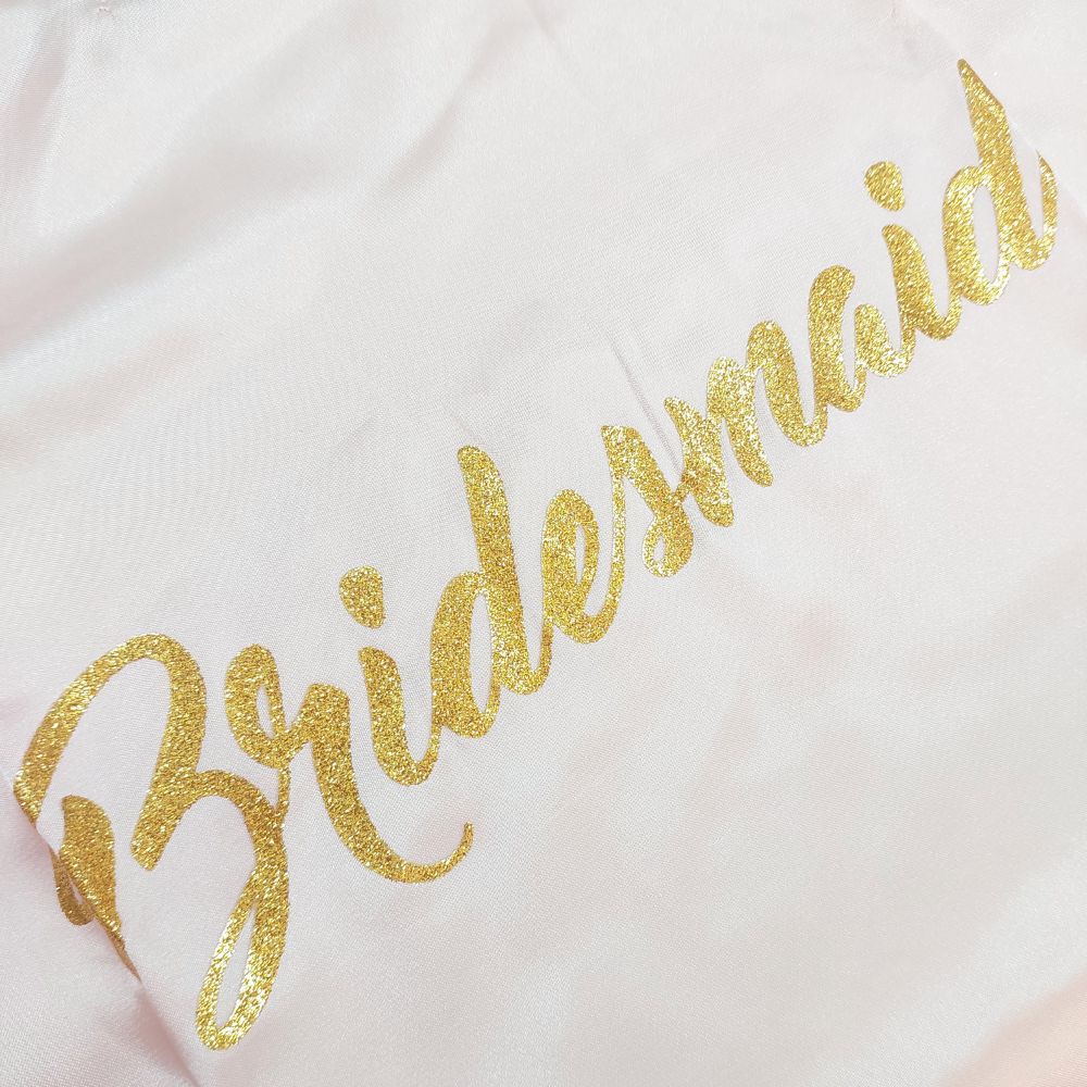 Pink Satin Bridal Robe - Bridesmaid