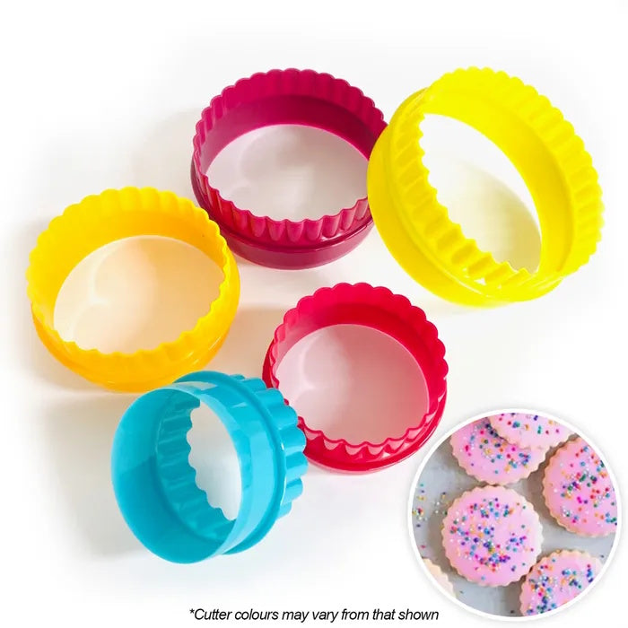 Plain & Fluted Round Cookie Cutters 5pce Set