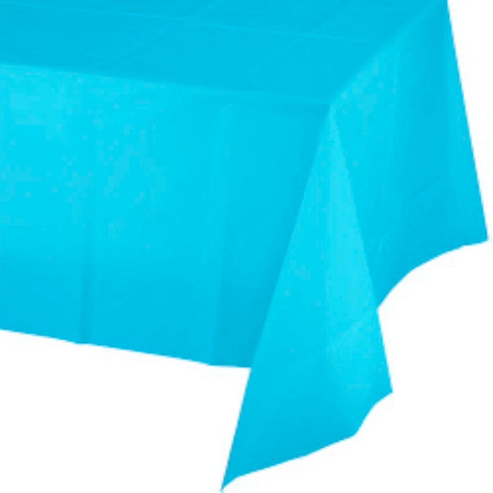 Carribbean Blue Plastic Table Cloth
