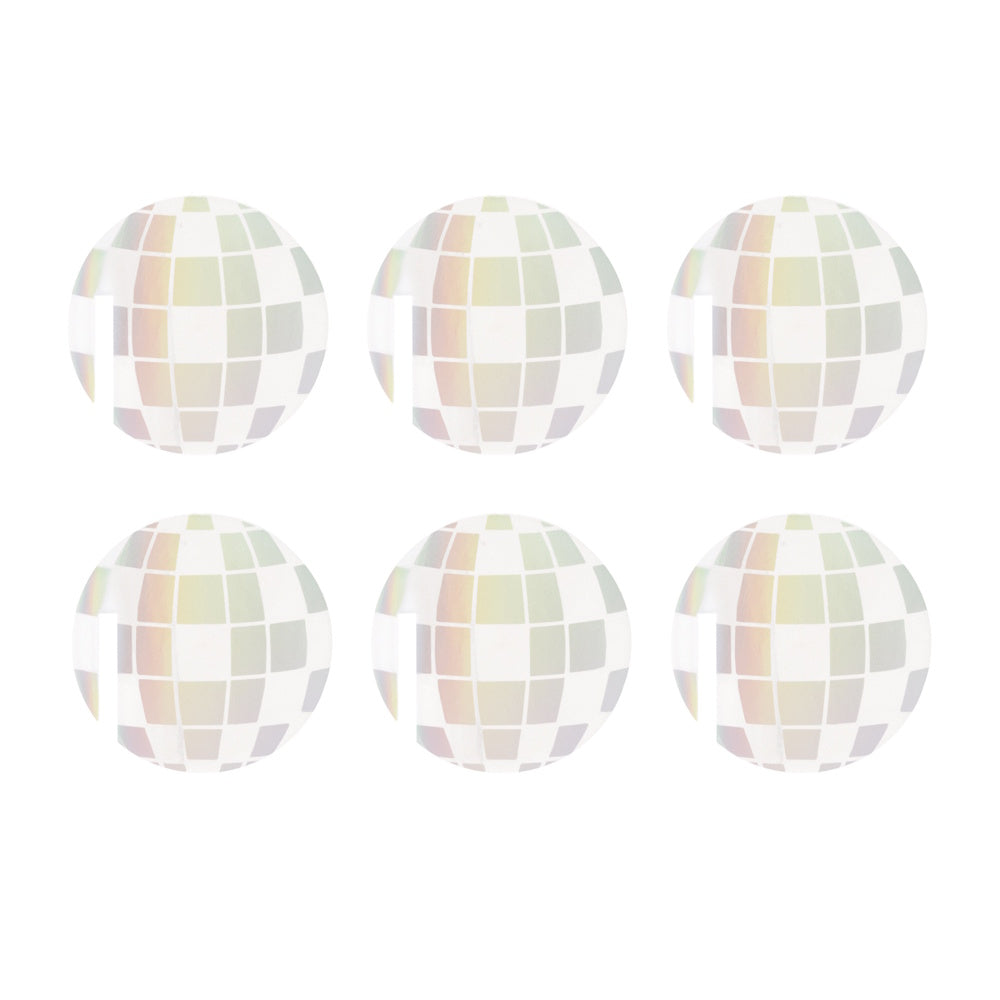 Iridescent Disco Ball Drink Markers 6pk