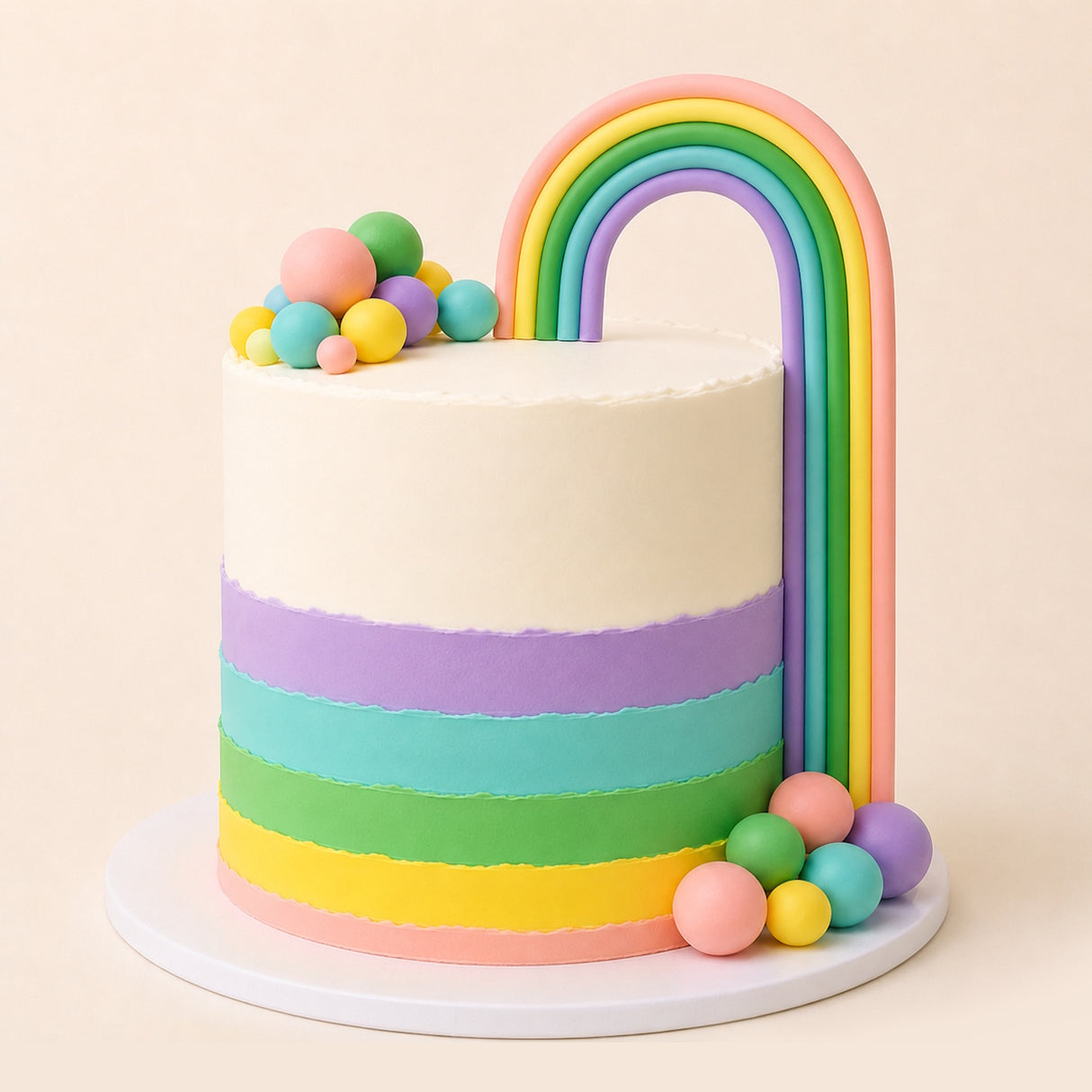 Rainbow Cake Topper - Pastel