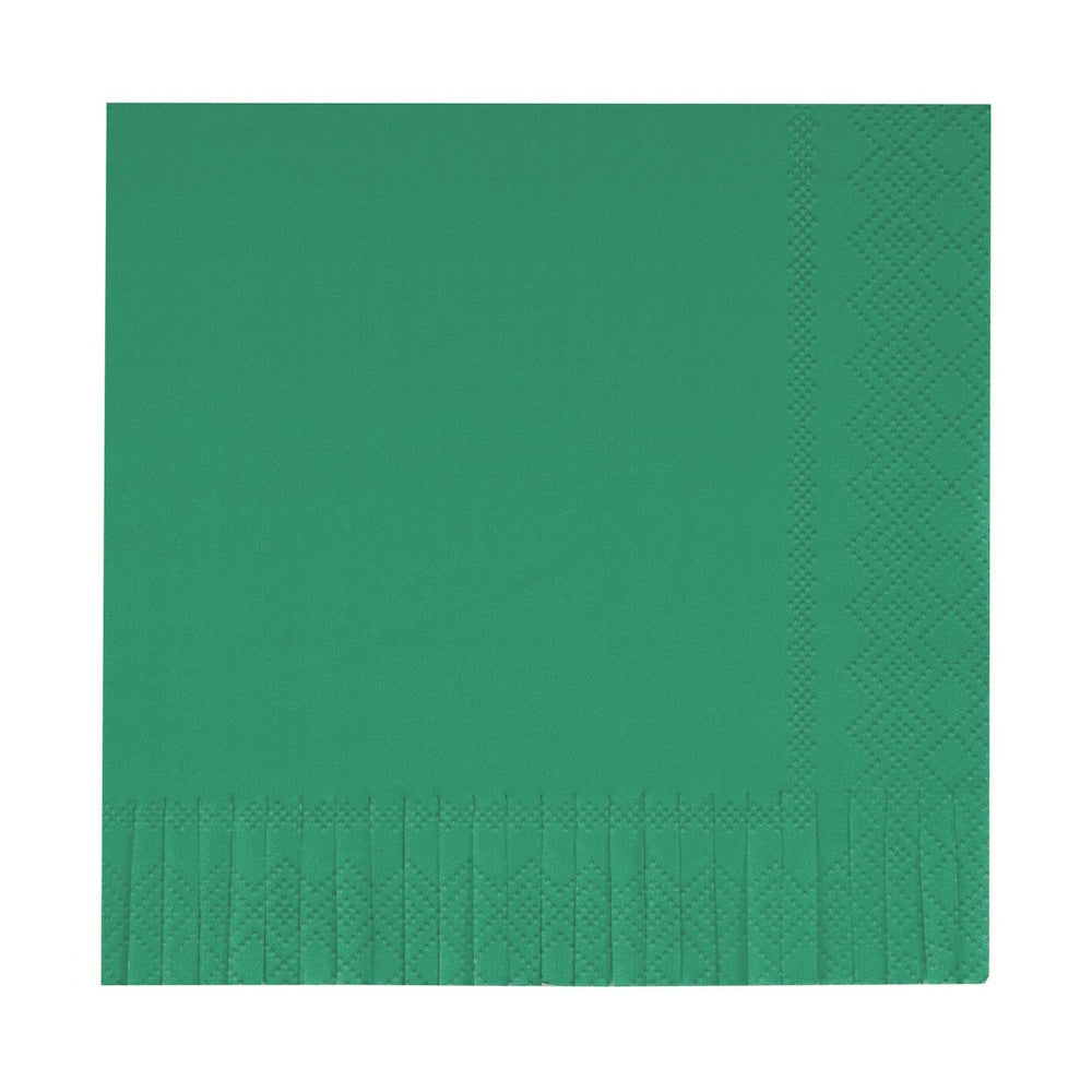 Rainforest Green Fringed Lunch Napkins 16pk