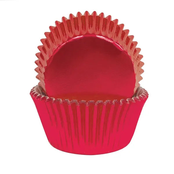 Cake Craft Foil Cupcake Cases 72pk - Red