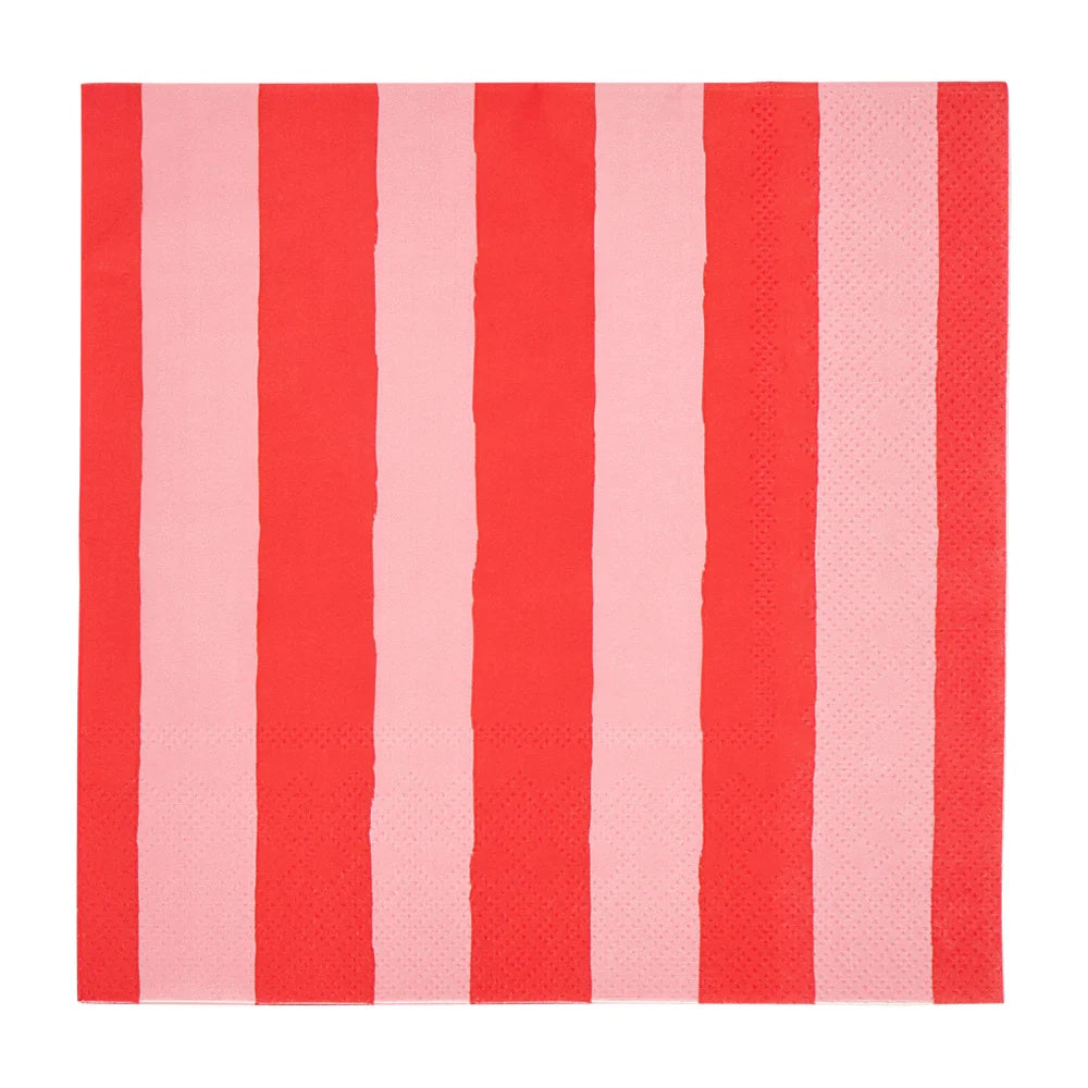 Annabel Trends Red Stripe Lunch Napkins 20pk