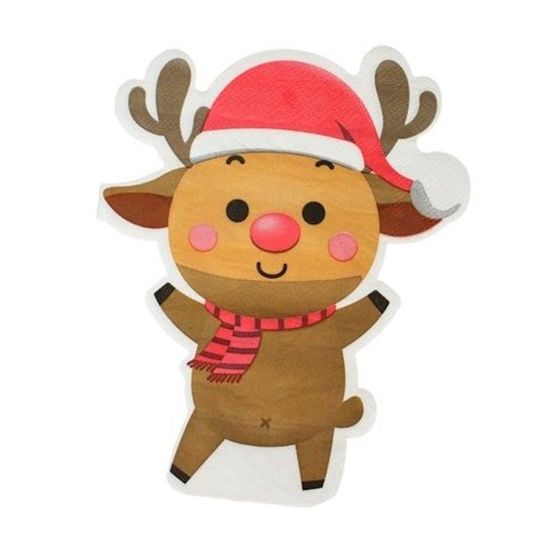 Reindeer Shaped Napkins 12pk
