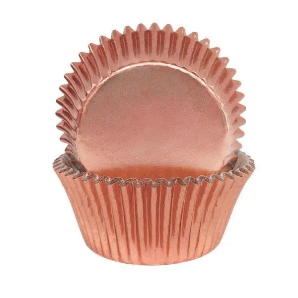 Cake Craft Foil Cupcake Cases 72pk - Rose Gold