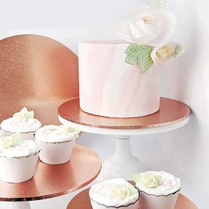 Rose Gold Masonite Cake Board Round 8in
