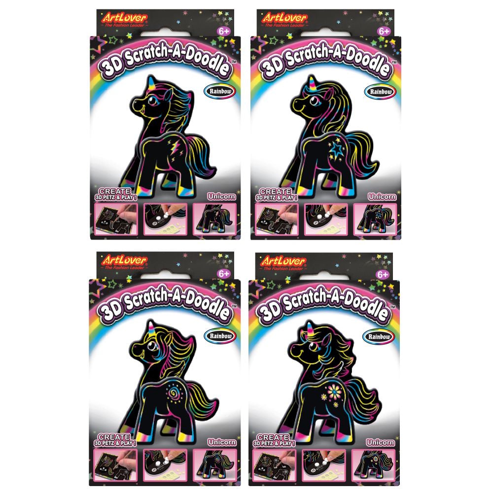 3D Scratch-a-Doodle Unicorn (Assorted)