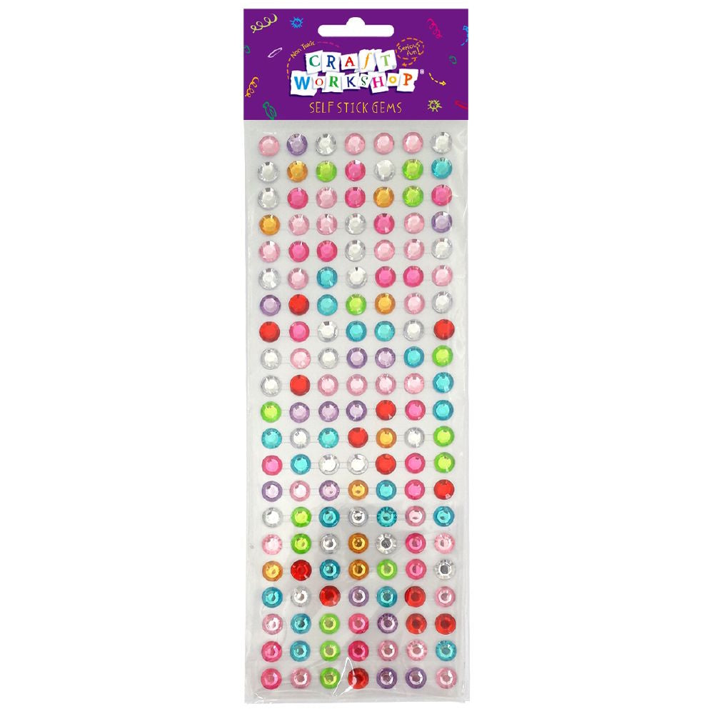 Self Stick Gems - Rainbow Circles 10mm 147pk