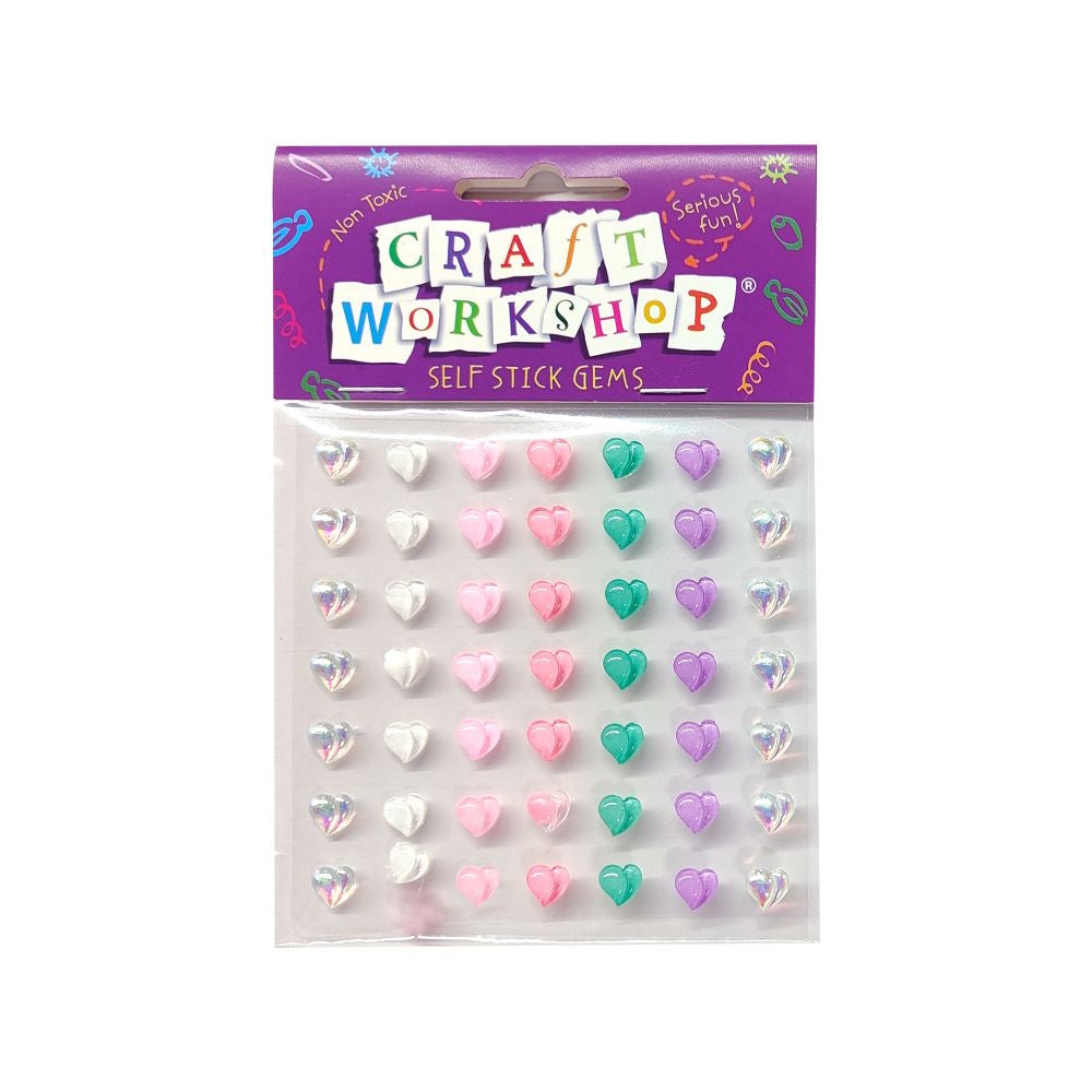 Self Stick Gems - Hearts 49pk