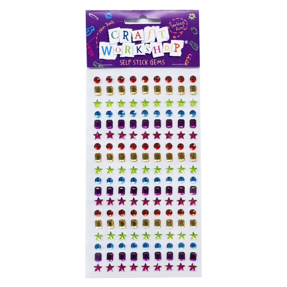 Self Stick Gems - Rainbow Assorted 162pk