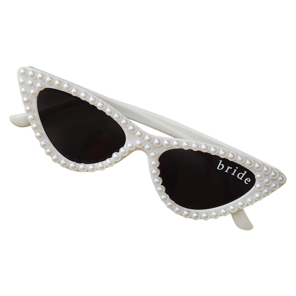 She's Tying the Knot Pearl-Embellished Bride Sunglasses