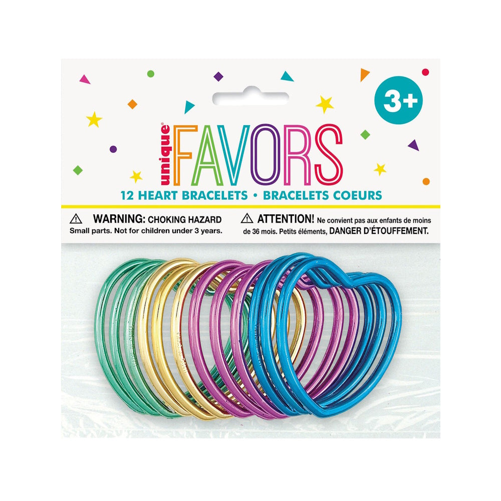 Shiny Heart Bracelets 12pk
