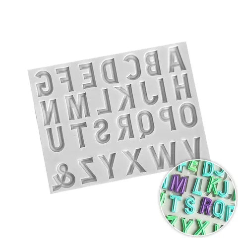 Silicone Mould - Narrow Block Upper Case Alphabet