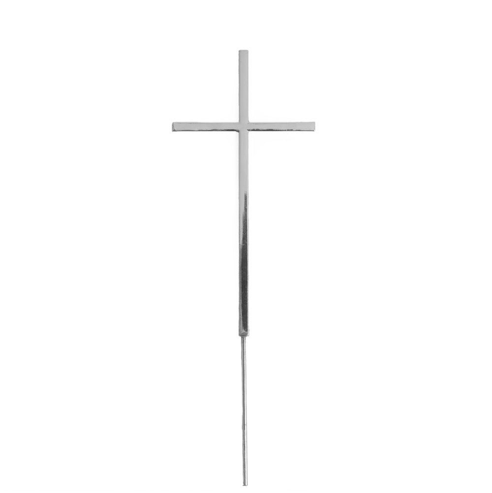 Silver Metal Cake Topper - Fine Cross